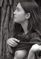 Josie in an outdoors black and white set, Josie (jos015) ATK Archives: Josie (Josie in an outdoors black and white set)