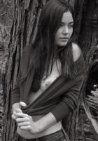 Josie in an outdoors black and white set, Josie (jos015) ATK Archives: Josie (Josie in an outdoors black and white set)