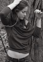 Josie in an outdoors black and white set, Josie (jos015) ATK Archives: Josie (Josie in an outdoors black and white set)