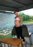 Kate dons her beret and fatigues and poses her slim body., Kate (kat143) ATK Archives: Kate (Kate dons her beret and fatigues and poses her slim body.)
