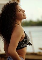 Sativa is outside at the dock, stripping by the waterfront., Sativa Verte (sat007) ATK Natural & Hairy: Sativa Verte (Sativa is outside at the dock, stripping by the waterfront.)