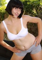 Hairy Zooey strips outside, Zooey (zoo001) ATK Natural & Hairy: Zooey (Hairy Zooey strips outside)